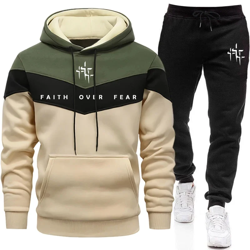 Street Fashion Outfit - Faith Over Fear trainingspak voor heren,