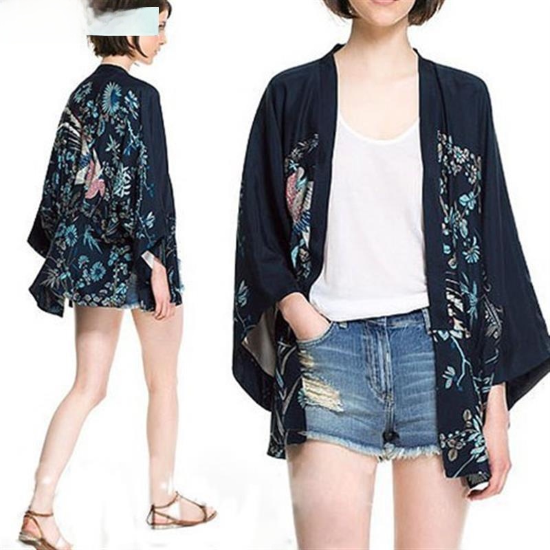 Street Fashion Kimono - Dames zijden kimono-vest Streetstyle bedrukt open