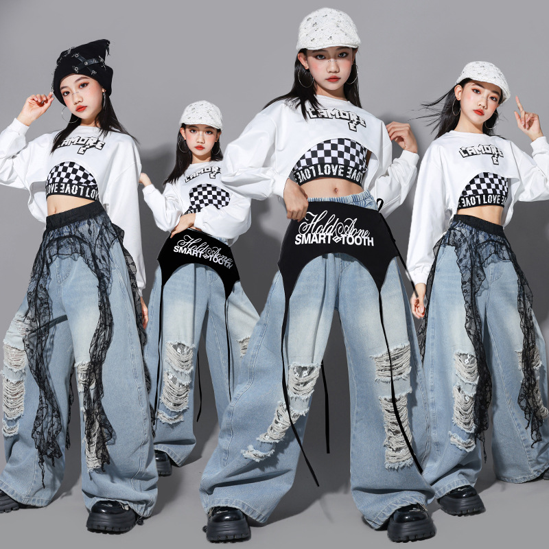 Street Fashion Kpop - Hiphop meisjesmode K-pop cropped top met