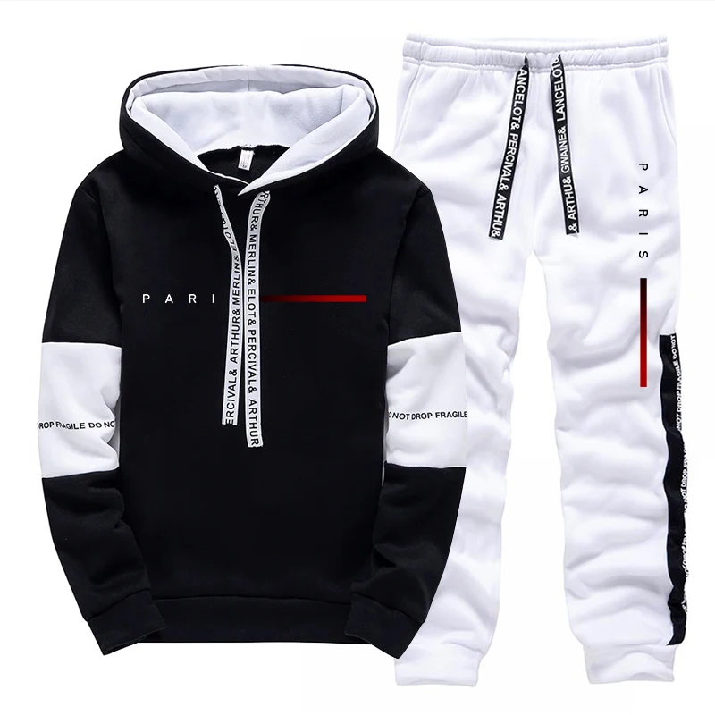 Street Fashion Outfit - Paris Fashion Hoodie Streetwear Herenset Sweatshirt