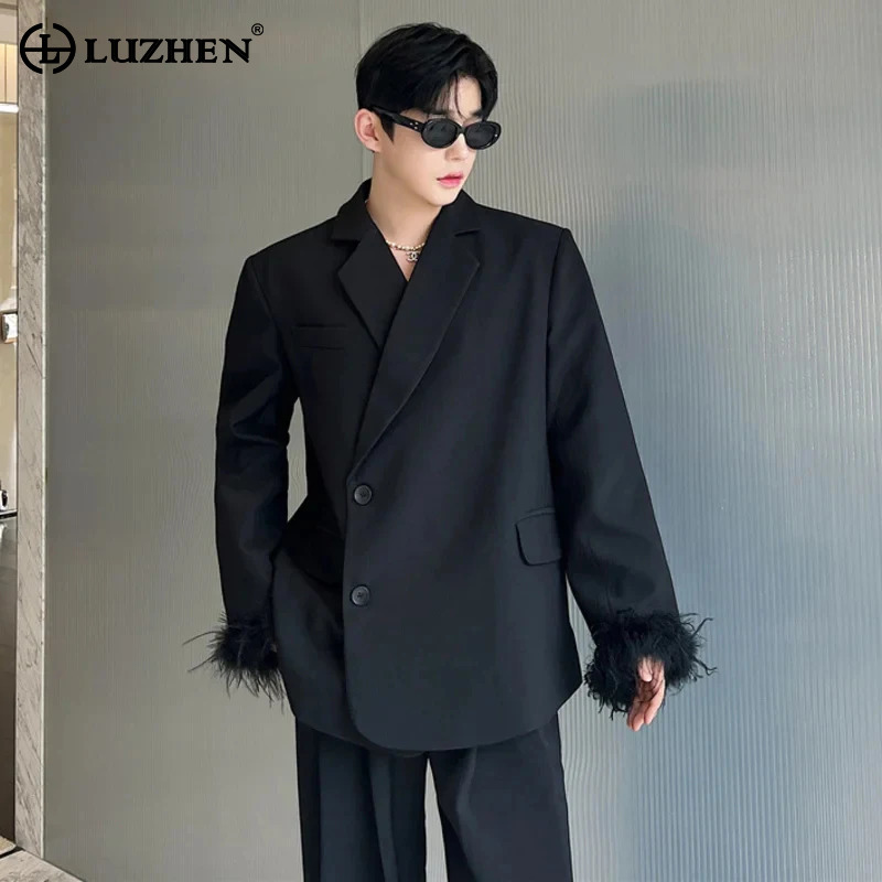Street Fashion Reviews - LUZHEN Herenmode Jas Veren Blazer Splicing