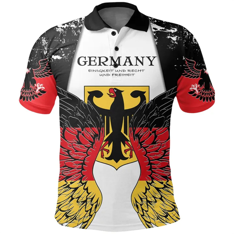 Street Fashion Germany - Duits Wapenschild Poloshirt Voor Mannen 3D