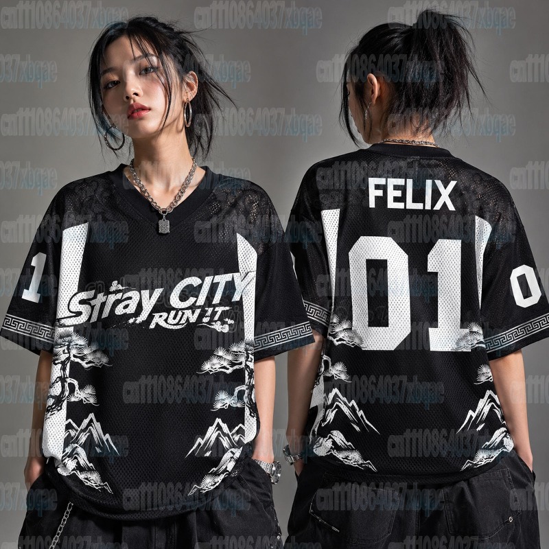 Street Fashion Kpop - Stray City Felix 01 V-hals sporttrui