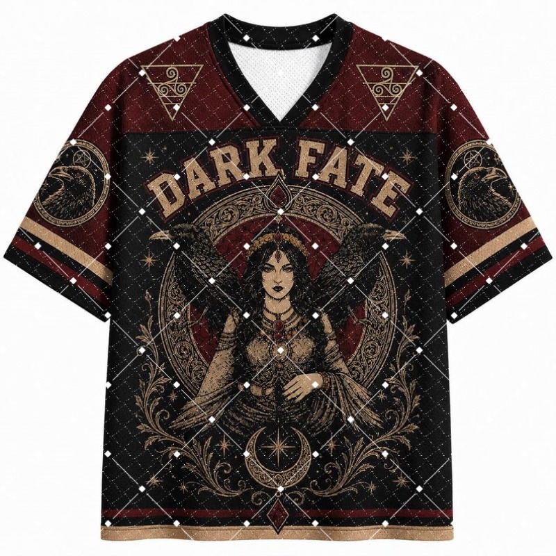 Street Fashion Mood - Dark Fate Witch Raven Print V-hals