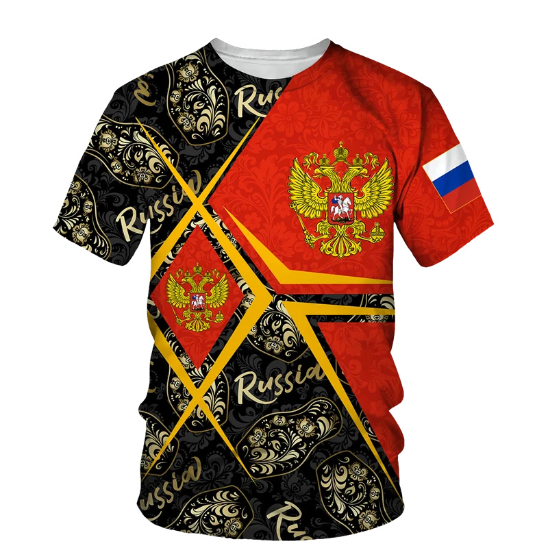 Street Fashion Russia - Rusland Vlag 3D Print T-Shirt voor