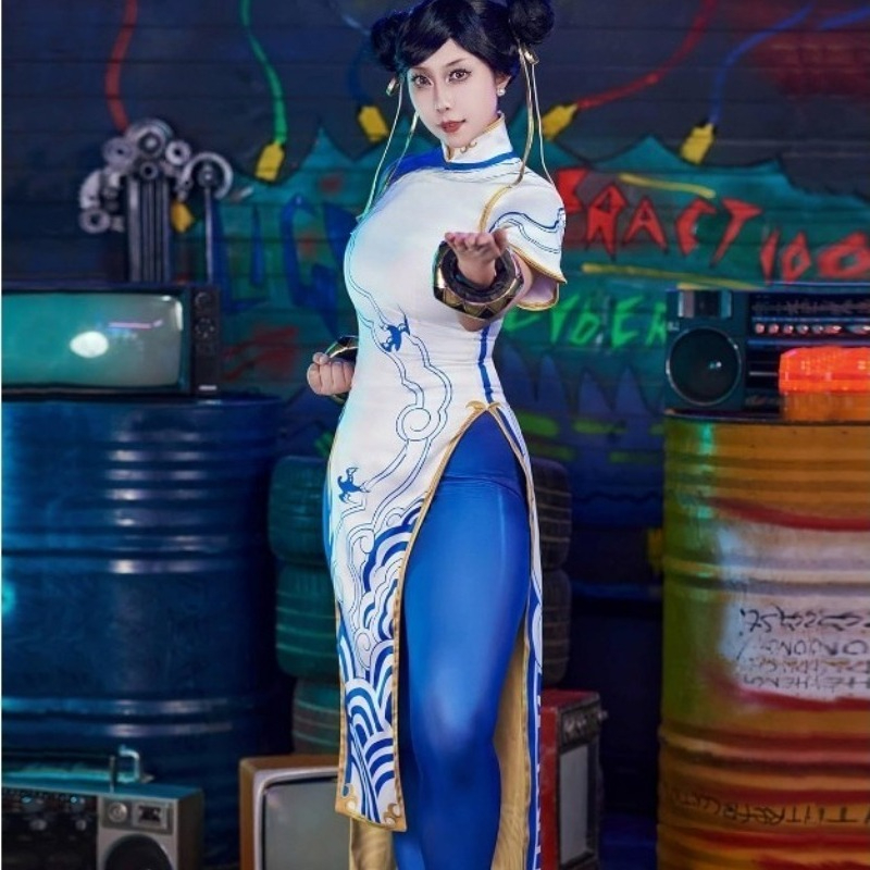 Street Fashion Dress - Game Chun-Li Kostuum Straat Cosplay Vechter