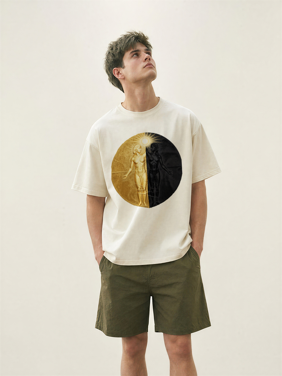 Street Fashion Asian Men - T-shirts Heren Bamboe Plant Print Design
