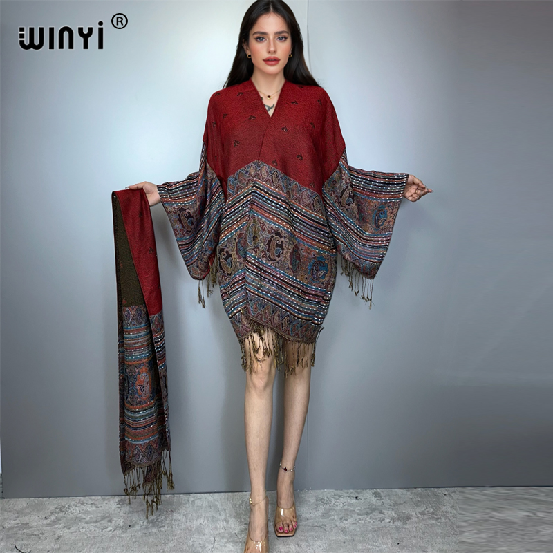 Street Fashion Kimono - WINYI kimono maxi jas Afrika vrouwen