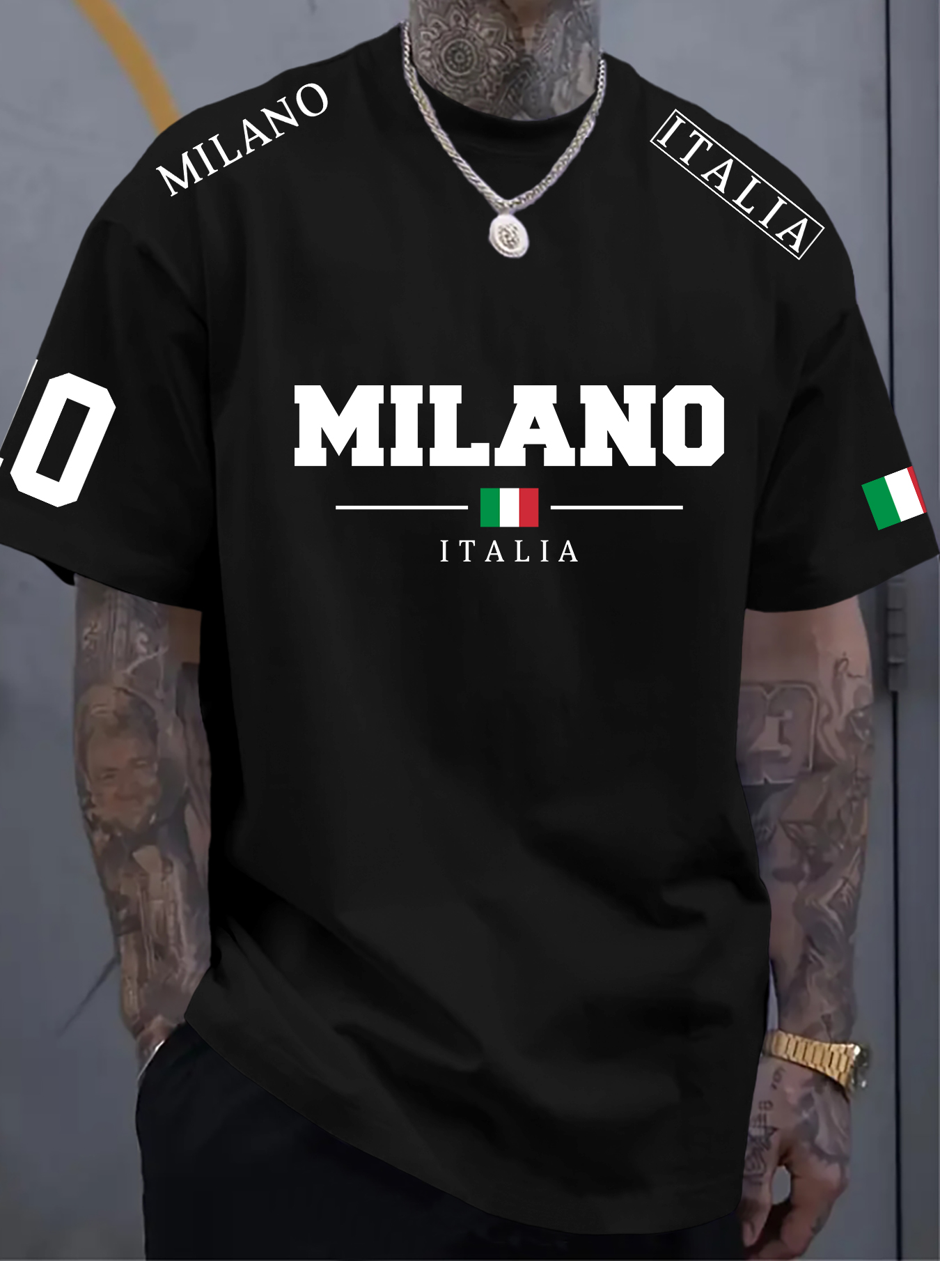 Street Fashion Milano - Heren T-shirt, casual streetstyle, Milano Italia