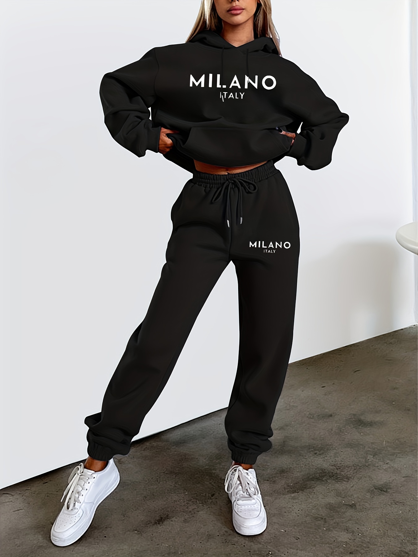 Street Fashion Milano - Dames herfst/winter hoodie+sportbroek set straat casual