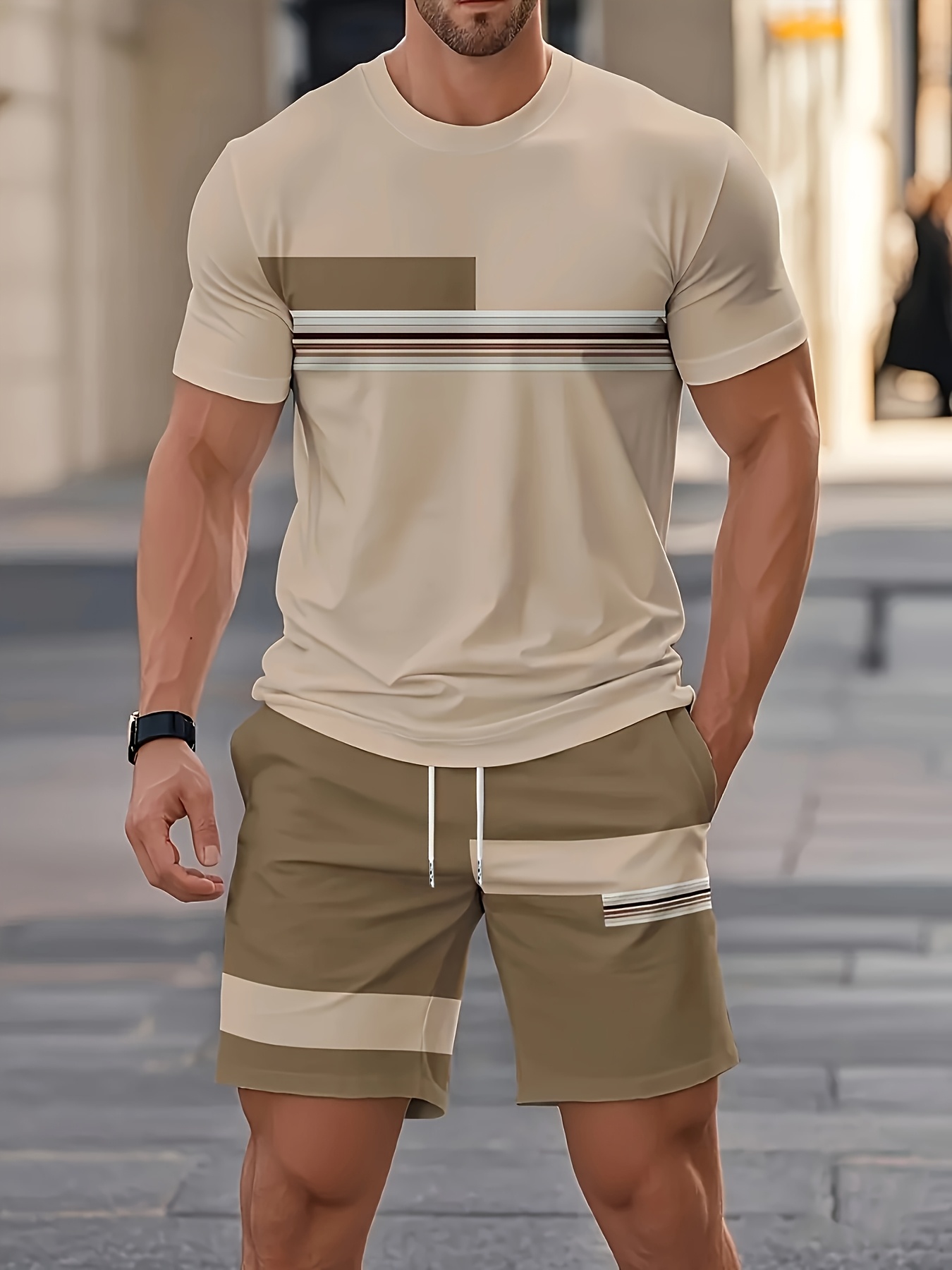 Street Fashion Outfit - Zomer Heren Sets Casual O-hals Korte
