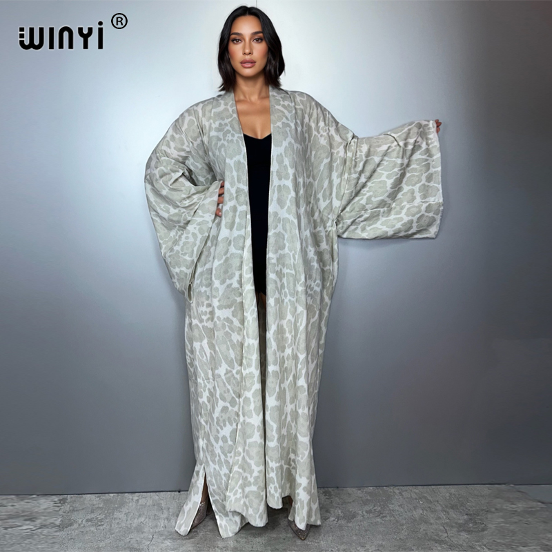 Street Fashion Kimono - WINYI winter Luipaard vest Afrika vrouwen