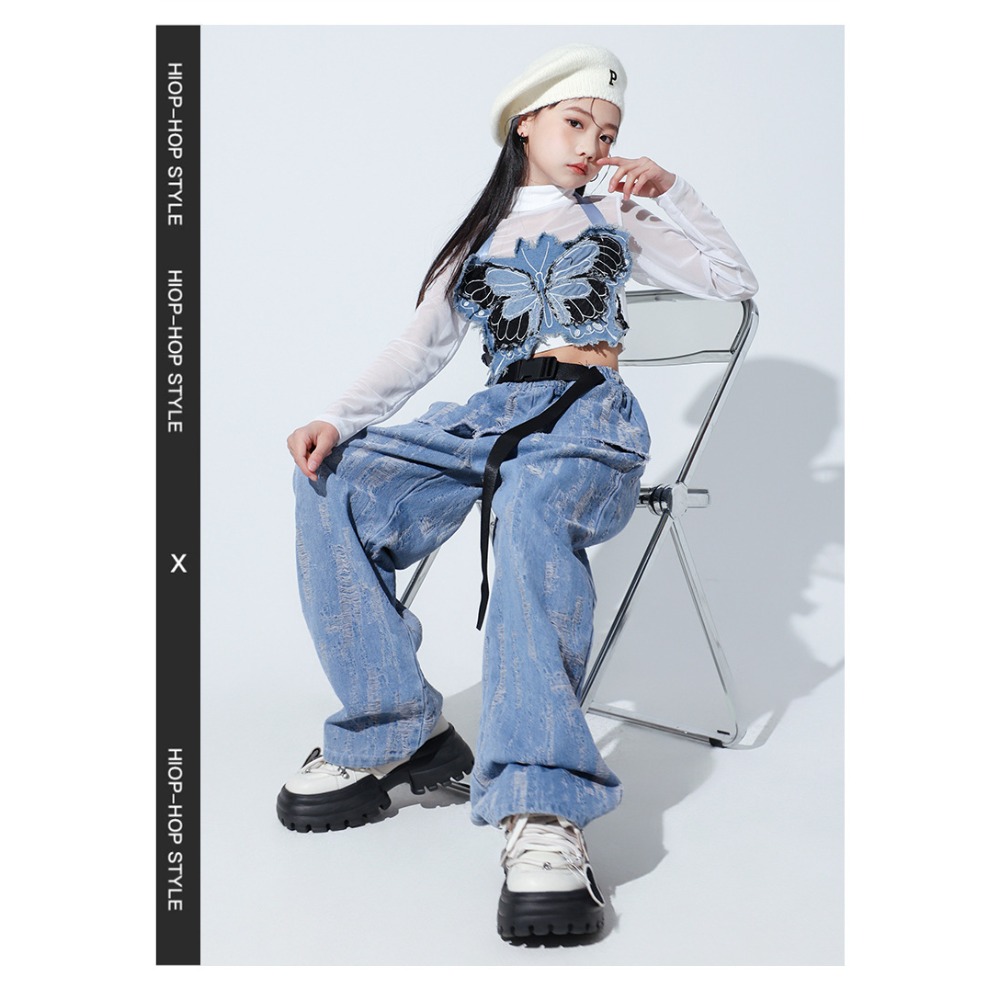 Street Fashion Outfit - Jazz Hip Hop Dansset Mesh vlindervest