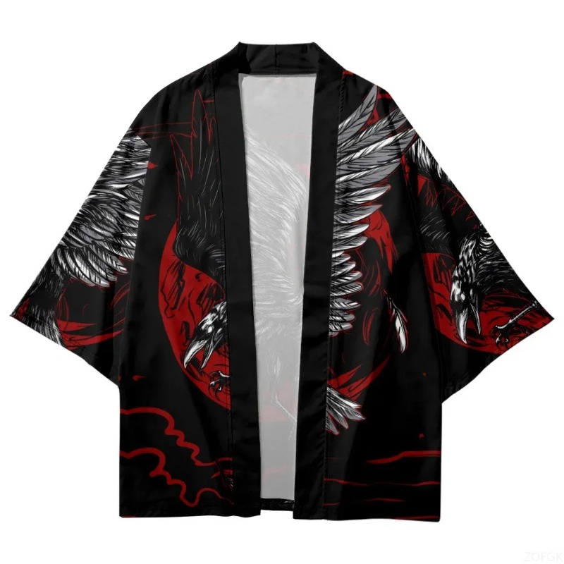 Mode Kraai Gedrukt Open Voorzi - Street Fashion Kimono recensie en prijs