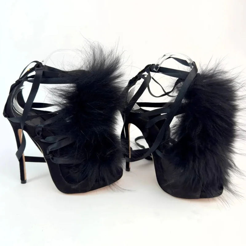 Vachtleren veter-sandalen met  - Street Fashion Outfit recensie en prijs