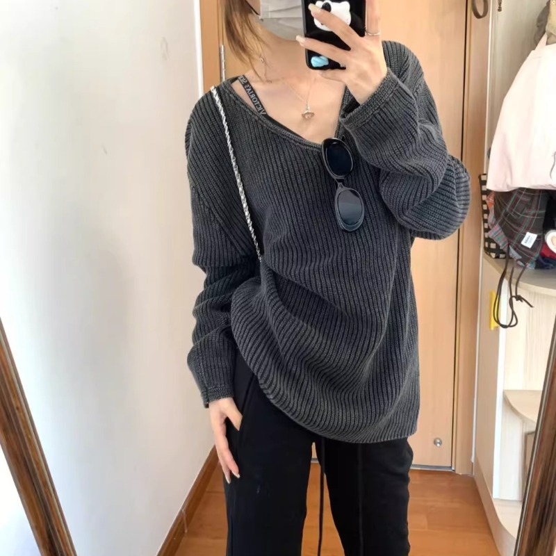 V-hals Gewassen Effen Kleur Ca - Street Fashion Winter 2025 recensie en prijs