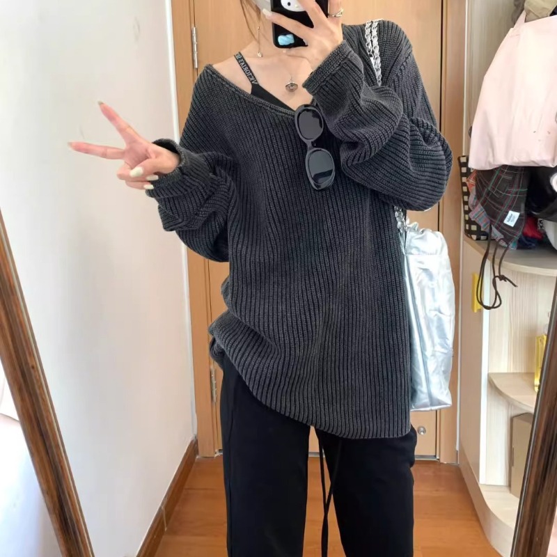 V-hals Gewassen Effen Kleur Ca - Street Fashion Winter 2025 recensie en prijs
