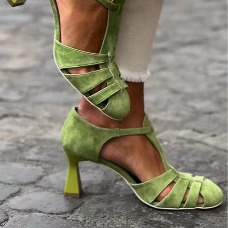 Dames Groene Suède Kitten Heel - Street Fashion Dress recensie en prijs