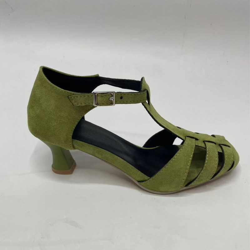 Dames Groene Suède Kitten Heel - Street Fashion Dress recensie en prijs