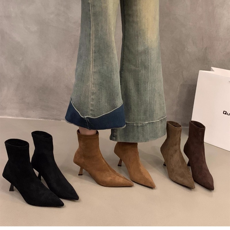 Dames Suède Stretch Enkellaarz - Street Fashion Dress recensie en prijs