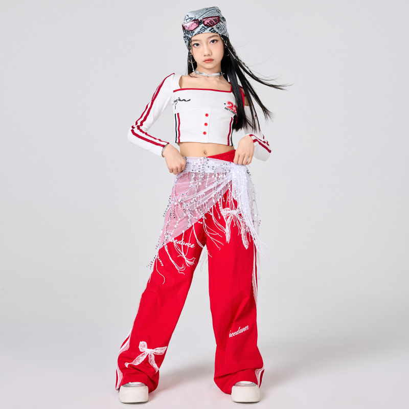Meisjes Hip Hop Kleding Witte  - Street Fashion Kpop recensie en prijs